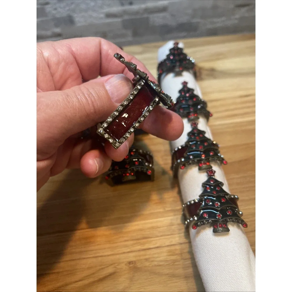 Christmas Tree Design‎ Napkin Rings Set of 8 Holiday dinner table